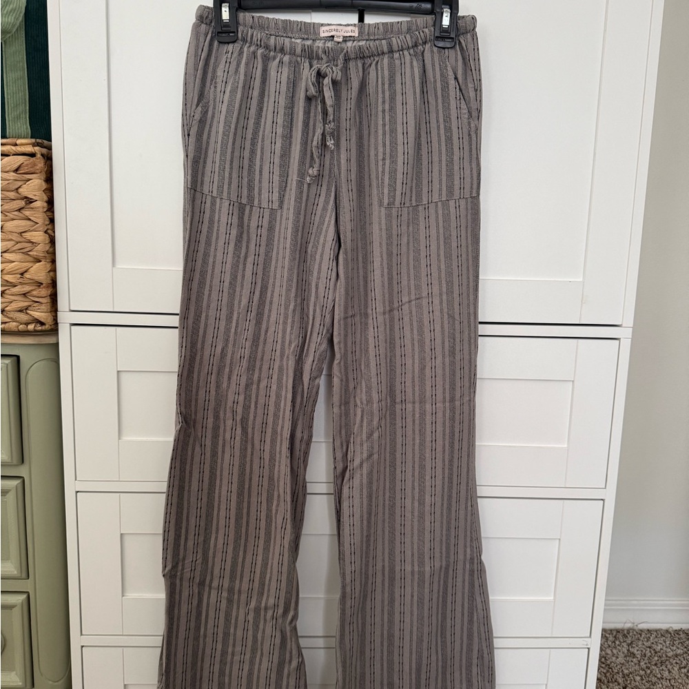 Sincerely Jules Beige Striped Pants